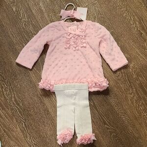 Mud Pie Pink Baby Outfit
